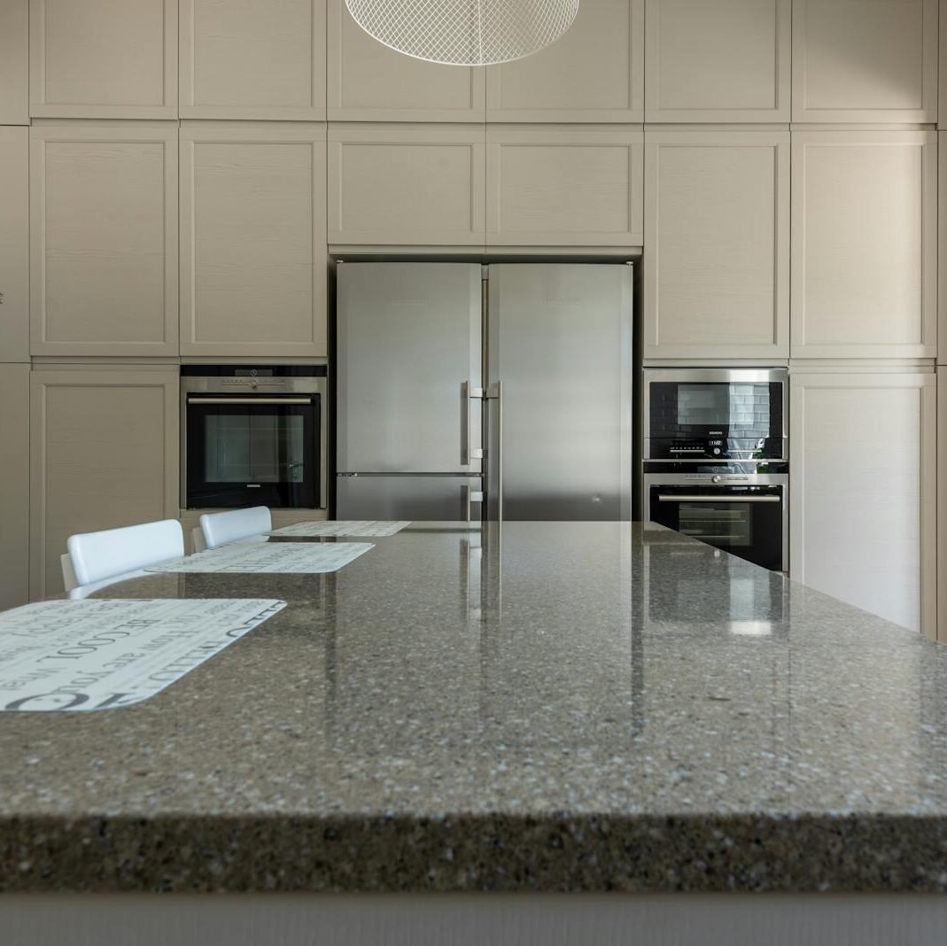 Granite Table Top in a Spacious Kitchen